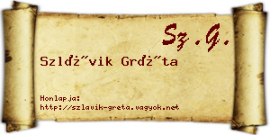 Szlávik Gréta névjegykártya
